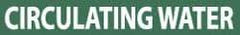 NMC - Pipe Marker with Circulating Water Legend and No Graphic - 2-1/2 to 6" Pipe Outside Diam, White on Green - Americas Industrial Supply