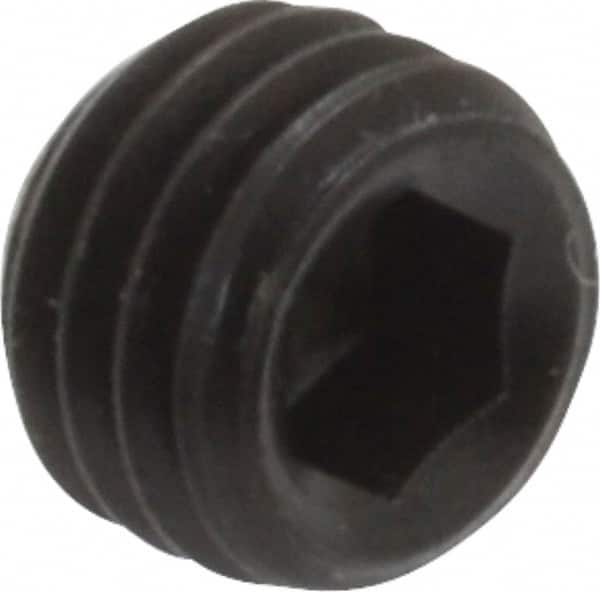 Holo-Krome - 1/4-28 UNF, 3/16" OAL, Cup Point Set Screw - Grade 8 Alloy Steel, 1/8" Key - Americas Industrial Supply