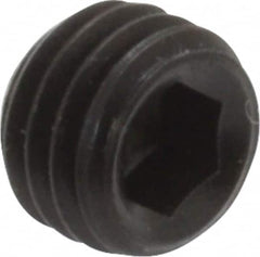 Holo-Krome - 1/4-28 UNF, 3/16" OAL, Cup Point Set Screw - Grade 8 Alloy Steel, 1/8" Key - Americas Industrial Supply