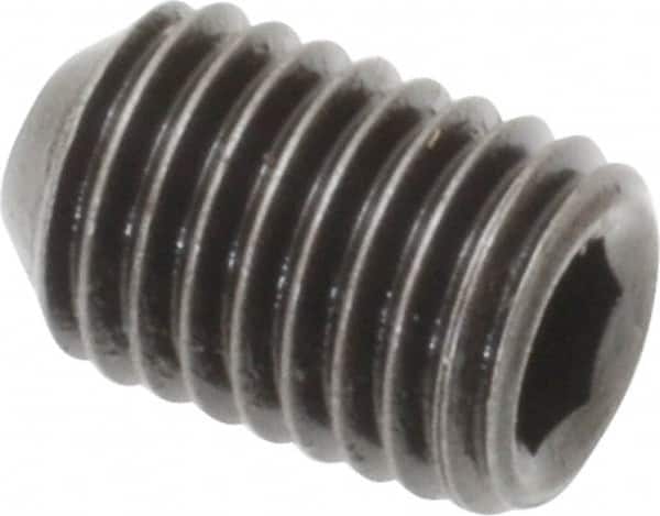 Holo-Krome - 1/4-28 UNF, 3/8" OAL, Cup Point Set Screw - Grade 8 Alloy Steel, 1/8" Key - Americas Industrial Supply