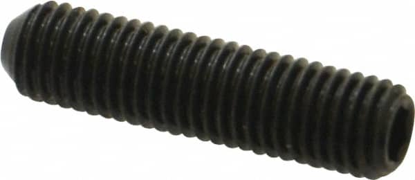 Holo-Krome - 1/4-28 UNF, 1" OAL, Cup Point Set Screw - Grade 8 Alloy Steel, 1/8" Key - Americas Industrial Supply