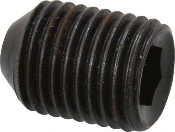 Holo-Krome - 3/8-24 UNF, 1/2" OAL, Cup Point Set Screw - Grade 8 Alloy Steel, 3/16" Key - Americas Industrial Supply