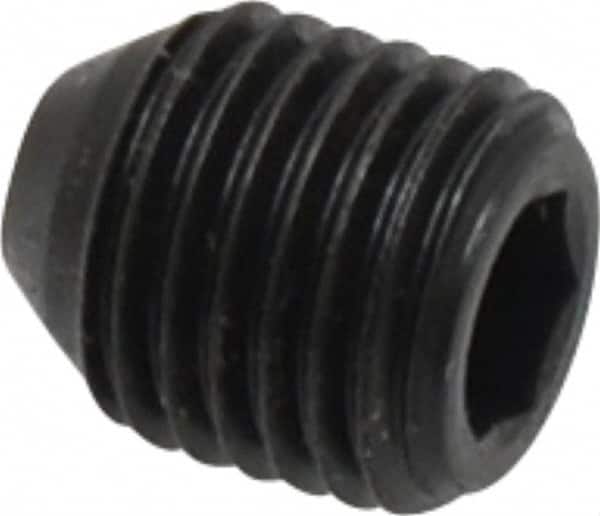 Holo-Krome - 7/16-20 UNF, 1/2" OAL, Cup Point Set Screw - Grade 8 Alloy Steel, 7/32" Key - Americas Industrial Supply