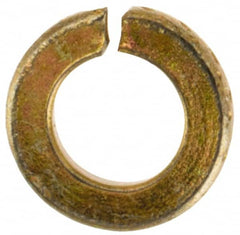 Value Collection - #2, 0.088" ID, 0.02" Thick Split Lock Washer - Grade 2 Spring Steel, Zinc Yellow Dichromate Finish, 0.088" Min ID, 0.094" Max ID, 0.172" Max OD - Americas Industrial Supply