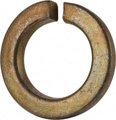 Value Collection - 1-3/8", 1.379" ID, 0.344" Thick Split Lock Washer - Grade 8 Spring Steel, Zinc Yellow Dichromate Finish, 1.379" Min ID, 1.408" Max ID, 2.219" Max OD - Americas Industrial Supply