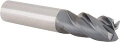SGS - 5/8", 1-1/4" LOC, 5/8" Shank Diam, 3-1/2" OAL, 4 Flute, Solid Carbide Square End Mill - Single End, AlTiN Finish, Spiral Flute, Variable° Helix, Centercutting, Right Hand Cut, Right Hand Flute, Series Z1 - Americas Industrial Supply