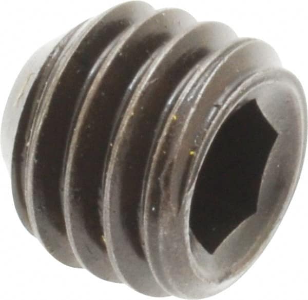 Holo-Krome - 7/16-14 UNC, 3/8" OAL, Cup Point Set Screw - Grade 8 Alloy Steel, 7/32" Key - Americas Industrial Supply