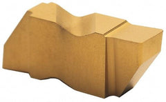 Tool-Flo - 4189FLGP Grade GP3, 4.8mm Cutting Width Carbide Grooving Insert - 6.35mm Max Depth of Cut, Right Hand, 0.02 to 0.025" Corner Radius, TiN Finish - Americas Industrial Supply