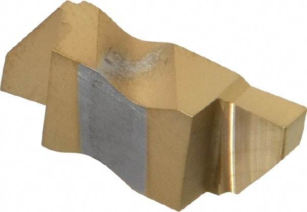 Tool-Flo - 3094FLGP Grade GP50, 2.39mm Cutting Width Carbide Grooving Insert - 4.57mm Max Depth of Cut, Right Hand, 0.005 to 0.01" Corner Radius, TiN Finish - Americas Industrial Supply