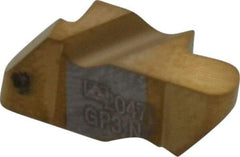 Tool-Flo - 2047FLR Grade GP3, 3/32" Cutting Width Carbide Grooving Insert - 2.79mm Max Depth of Cut, Left Hand, 3/64" Corner Radius, TiN Finish - Americas Industrial Supply