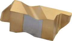 Tool-Flo - 3031FLR Grade GP3, 1.57mm Cutting Width Carbide Grooving Insert - 3.18mm Max Depth of Cut, Right Hand, 0.031" Corner Radius, TiN Finish - Americas Industrial Supply