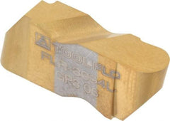 Tool-Flo - 3094FLR Grade GP3, 4.8mm Cutting Width Carbide Grooving Insert - 4.57mm Max Depth of Cut, Left Hand, 3/32" Corner Radius, TiN Finish - Americas Industrial Supply