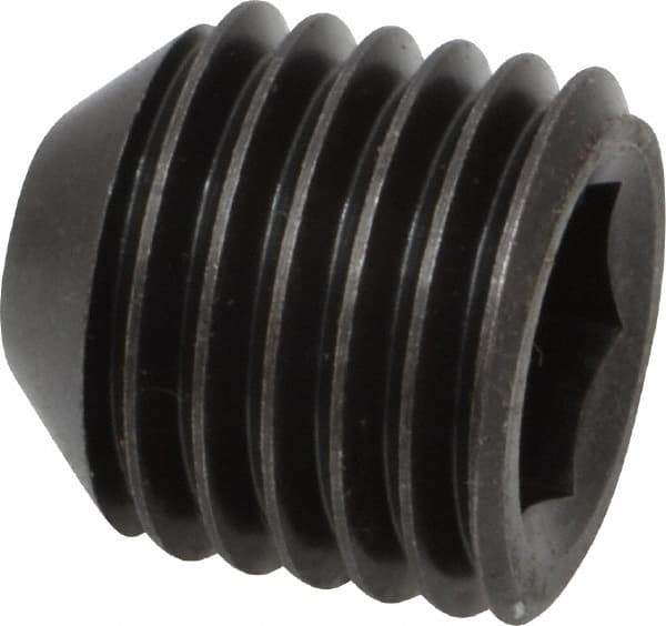 Holo-Krome - 1-8 UNC, 1" OAL, Cup Point Set Screw - Grade 8 Alloy Steel, 9/16" Key - Americas Industrial Supply