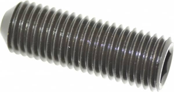 Holo-Krome - 1-8 UNC, 3" OAL, Cup Point Set Screw - Grade 8 Alloy Steel, 9/16" Key - Americas Industrial Supply