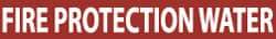 NMC - Pipe Marker with Fire Protection Water Legend and No Graphic - 2-1/2 to 6" Pipe Outside Diam, White on Red - Americas Industrial Supply