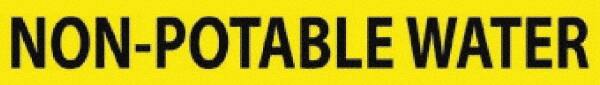 NMC - Pipe Marker with Non-Potable Water Legend and No Graphic - 2-1/2 to 6" Pipe Outside Diam, Black on Yellow - Americas Industrial Supply