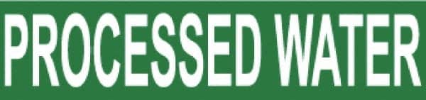 NMC - Pipe Marker with Processed Water Legend and No Graphic - 3/4 to 1-1/4" Pipe Outside Diam, White on Green - Americas Industrial Supply
