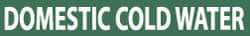 NMC - Pipe Marker with Domestic Cold Water Legend and No Graphic - 1-1/2 to 2" Pipe Outside Diam, White on Green - Americas Industrial Supply