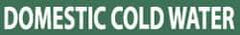 NMC - Pipe Marker with Domestic Cold Water Legend and No Graphic - 3/4 to 1-1/4" Pipe Outside Diam, White on Green - Americas Industrial Supply