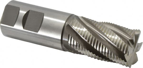 Accupro - 1-1/4" Diam, Fine Pitch, 2" LOC, 6 Flute Powdered Metal Corner Chamfer Roughing End Mill - Uncoated, 4-1/2" OAL, 1-1/4" Shank Diam, Single End, Centercutting, 30° Helix - Americas Industrial Supply