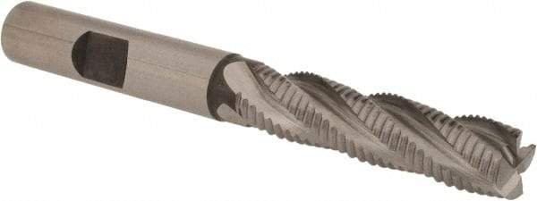 Accupro - 3/8" Diam, Fine Pitch, 1-1/2" LOC, 4 Flute Powdered Metal Corner Chamfer Roughing End Mill - Uncoated, 3-1/4" OAL, 3/8" Shank Diam, Single End, Centercutting, 30° Helix - Americas Industrial Supply