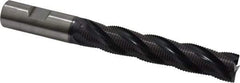 Accupro - 3/4" Diam, Fine Pitch, 4-1/8" LOC, 4 Flute Powdered Metal Corner Chamfer Roughing End Mill - TiAlN Finish, 6-3/8" OAL, 3/4" Shank Diam, Single End, Centercutting, 30° Helix - Americas Industrial Supply