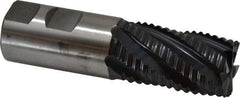 Accupro - 1-1/4" Diam, Coarse Pitch, 2" LOC, 6 Flute Powdered Metal 45° Corner Chamfer Roughing End Mill - TiAlN Finish, 4-1/2" OAL, 1-1/4" Shank Diam, Single End, Centercutting, 30° Helix - Americas Industrial Supply