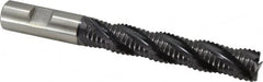 Accupro - 3/4" Diam, Coarse Pitch, 4-1/8" LOC, 4 Flute Powdered Metal Corner Chamfer Roughing End Mill - TiAlN Finish, 6-3/8" OAL, 3/4" Shank Diam, Single End, Centercutting, 30° Helix - Americas Industrial Supply