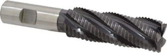 Accupro - 1" Diam, Coarse Pitch, 3" LOC, 5 Flute Powdered Metal Corner Chamfer Roughing End Mill - TiAlN Finish, 5-1/4" OAL, 3/4" Shank Diam, Single End, Centercutting, 30° Helix - Americas Industrial Supply