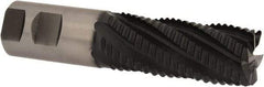 Accupro - 1-1/4" Diam, Coarse Pitch, 3" LOC, 6 Flute Powdered Metal Corner Chamfer Roughing End Mill - TiAlN Finish, 5-1/2" OAL, 1-1/4" Shank Diam, Single End, Centercutting, 30° Helix - Americas Industrial Supply