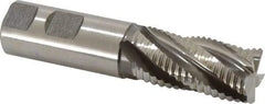 Accupro - 1" Diam, Coarse Pitch, 2" LOC, 5 Flute Powdered Metal Corner Chamfer Roughing End Mill - Uncoated, 4-1/2" OAL, 1" Shank Diam, Single End, Centercutting, 30° Helix - Americas Industrial Supply