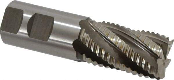Accupro - 1-1/4" Diam, Coarse Pitch, 2" LOC, 6 Flute Powdered Metal Corner Chamfer Roughing End Mill - Uncoated, 4-1/2" OAL, 1-1/4" Shank Diam, Single End, Centercutting, 30° Helix - Americas Industrial Supply