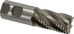 Accupro - 1-1/4" Diam, Coarse Pitch, 2" LOC, 6 Flute Powdered Metal Corner Chamfer Roughing End Mill - Uncoated, 4-1/2" OAL, 1-1/4" Shank Diam, Single End, Centercutting, 30° Helix - Americas Industrial Supply
