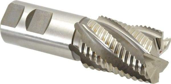 Accupro - 1-1/2" Diam, Coarse Pitch, 2" LOC, 6 Flute Powdered Metal Corner Chamfer Roughing End Mill - Uncoated, 4-1/2" OAL, 1-1/4" Shank Diam, Single End, Centercutting, 30° Helix - Americas Industrial Supply