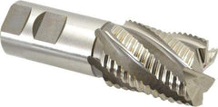 Accupro - 1-1/2" Diam, Coarse Pitch, 2" LOC, 6 Flute Powdered Metal Corner Chamfer Roughing End Mill - Uncoated, 4-1/2" OAL, 1-1/4" Shank Diam, Single End, Centercutting, 30° Helix - Americas Industrial Supply