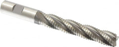 Accupro - 3/4" Diam, Coarse Pitch, 4-1/8" LOC, 4 Flute Powdered Metal Corner Chamfer Roughing End Mill - Uncoated, 6-3/8" OAL, 3/4" Shank Diam, Single End, Centercutting, 30° Helix - Americas Industrial Supply