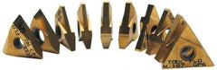 Tool-Flo - 43TNMA Grade GP3, 3.18mm Cutting Width Carbide Grooving Insert - 0.215" Max Depth of Cut, Right Hand, TiN Finish - Americas Industrial Supply
