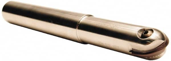 Tool-Flo - 1/2" Cut Diam, 1-1/4" Max Depth of Cut, 1/2" Shank Diam, 3.562" OAL, Indexable Ball Nose End Mill - 1-1/4" Head Length, Straight Shank, TNBS Toolholder, TBNR 500 Insert - Americas Industrial Supply