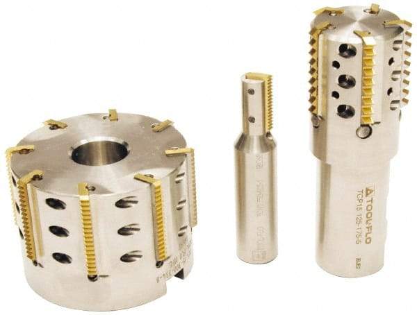 Tool-Flo - 0.969" Cut Diam, 1" Max Depth of Cut, 1" Shank Diam, Internal/External Indexable Thread Mill - Insert Style TI 1N, 2 Inserts, Toolholder Style TCP, 4-1/2" OAL - Americas Industrial Supply