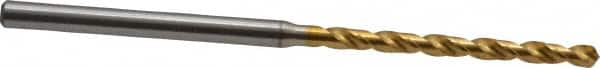 OSG - 2.4003mm 130° Vanadium High Speed Steel Jobber Drill - TiN Finish, Right Hand Cut, Spiral Flute, Straight Shank, 62mm OAL, Standard Point - Americas Industrial Supply