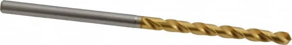 OSG - 2.90068mm 130° Vanadium High Speed Steel Jobber Drill - TiN Finish, Right Hand Cut, Spiral Flute, Straight Shank, 65mm OAL, Standard Point - Americas Industrial Supply