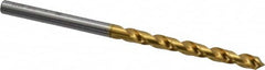 OSG - 4.0005mm 130° Vanadium High Speed Steel Jobber Drill - TiN Finish, Right Hand Cut, Spiral Flute, Straight Shank, 75mm OAL, Standard Point - Americas Industrial Supply