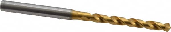 OSG - #13 120° Vanadium High Speed Steel Jobber Drill - TiN Finish, Right Hand Cut, Spiral Flute, Straight Shank, 91mm OAL, Standard Point - Americas Industrial Supply