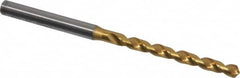 OSG - #12 120° Vanadium High Speed Steel Jobber Drill - TiN Finish, Right Hand Cut, Spiral Flute, Straight Shank, 96mm OAL, Standard Point - Americas Industrial Supply