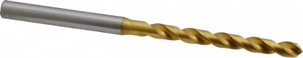 OSG - 5.00126mm 120° Vanadium High Speed Steel Jobber Drill - TiN Finish, Right Hand Cut, Spiral Flute, Straight Shank, 96mm OAL, Standard Point - Americas Industrial Supply