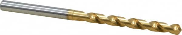 OSG - 5.69976mm 120° Vanadium High Speed Steel Jobber Drill - TiN Finish, Right Hand Cut, Spiral Flute, Straight Shank, 101mm OAL, Standard Point - Americas Industrial Supply