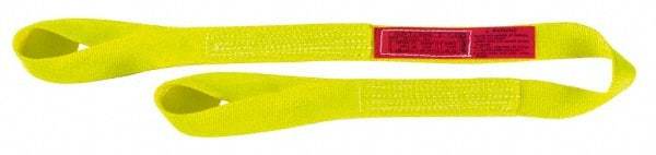 Lift-All - 18' Long x 3" Wide, 3,600 Lb Vertical Capacity, 1 Ply, Nylon Web Sling - 2,900 Lb Choker Capacity, Yellow - Americas Industrial Supply