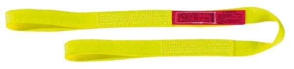 Lift-All - 3' Long x 3" Wide, 4,800 Lb Vertical Capacity, 1 Ply, Nylon Web Sling - 3,800 Lb Choker Capacity, Yellow - Americas Industrial Supply