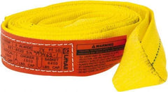 Lift-All - 14' Long x 2" Wide, 3,200 Lb Vertical Capacity, 1 Ply, Polyester Web Sling - 2,500 Lb Choker Capacity, Yellow - Americas Industrial Supply