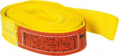 Lift-All - 16' Long x 2" Wide, 3,200 Lb Vertical Capacity, 1 Ply, Polyester Web Sling - 2,500 Lb Choker Capacity, Yellow - Americas Industrial Supply